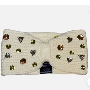 NWOT Anthropologie Lele Sadoughie Misha Embellished Cream Headband, One size